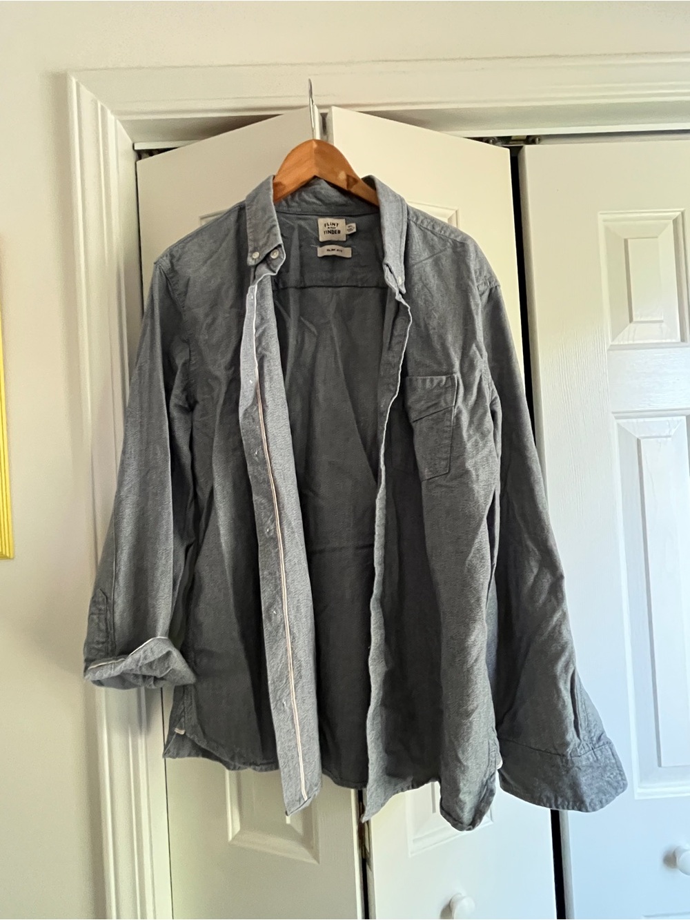 Flint and Tinder Slim Fit Gray Button Down